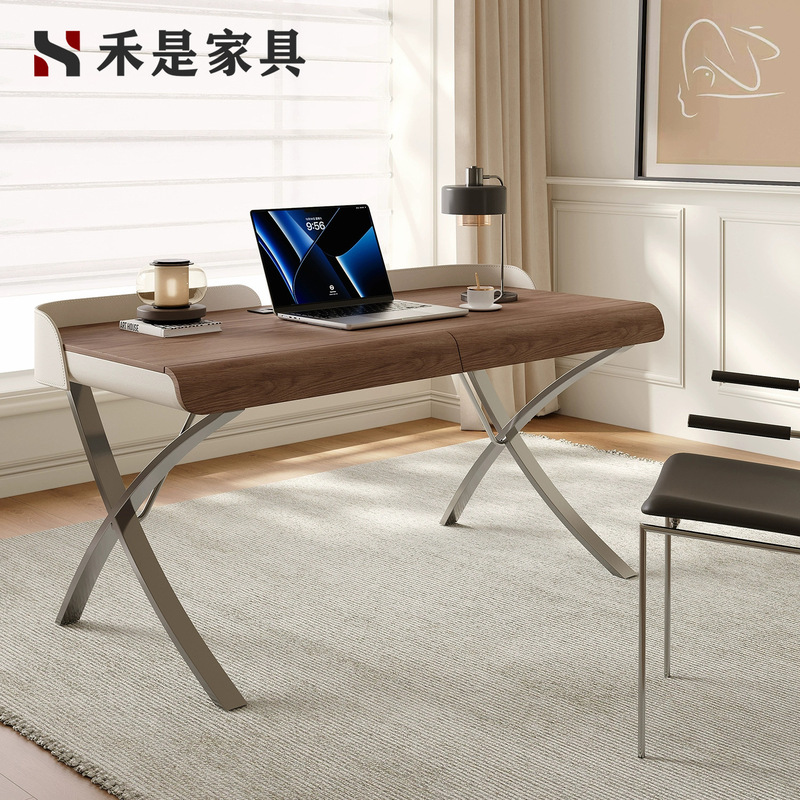 Modern Light Luxury High-class Computer Desk Ancient Style Desk Italian Style Minimalist Home Study Simple Desk