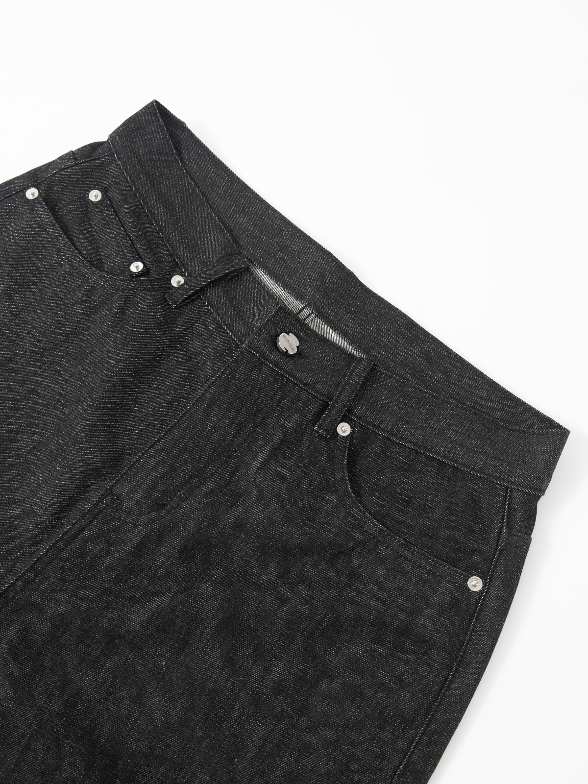 Vintage Raw Denim Jeans Schwarz Herren Micro Flare Passform_voghion.com