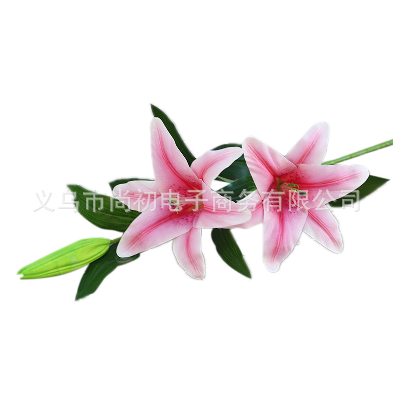 Flor de lirio 3-cabeza mano-sensación flor artificial decoración del hogar flor artificial boda flor artificial decoración ramo artificial planta verde