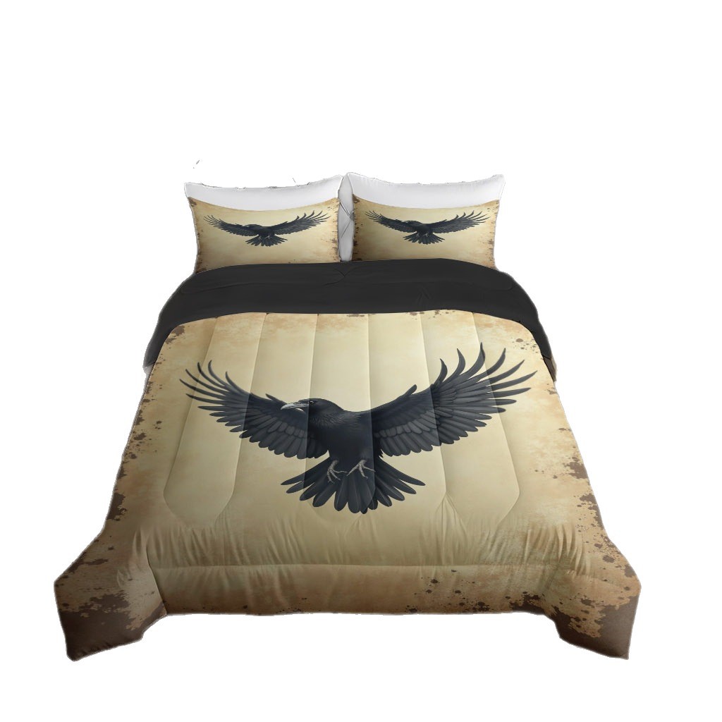 TEMU / JIT nuevo producto transfronterizo Eagle HD impresión digital 180gms colcha colcha almohada set suministro directo de fabricantes