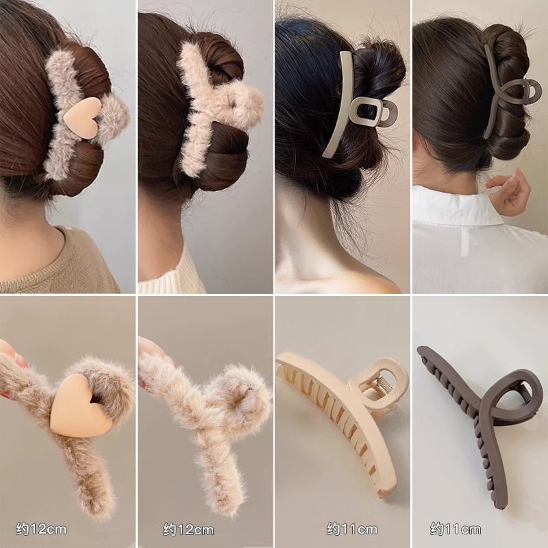 Horquilla de acrílico de las mujeres cuchara trasera updo clip de pelo grande celebridad de Internet elegante tiburón clip tocado simple horquilla