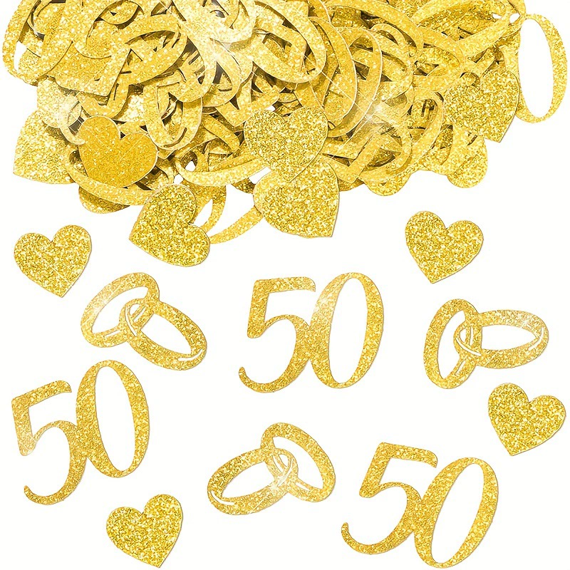100 шт конфетти блестящая бумага блестка бриллиант кольцо 50-я годовщина свадебная бросок декорация стола кросс