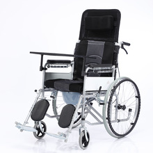 现货手动轮椅折叠轻便老年残疾人可大小便全躺轮椅老人代步车