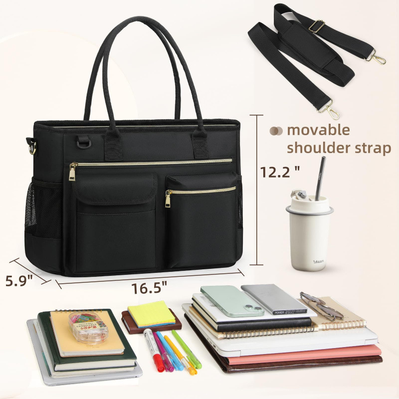 Bolsa de computadora portátil para mujeres 15.6 pulgadas bolso de trabajo maestra bolso de enfermería bolso de computadora portátil profesional