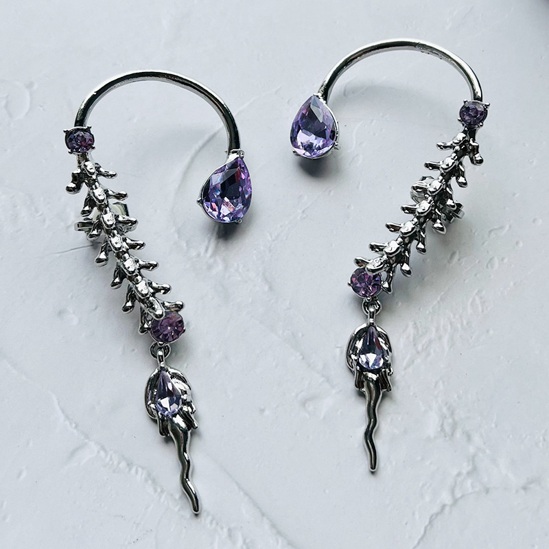 Title 5, S925 Silver Needle Wheat Ear Asymmetric Earring...