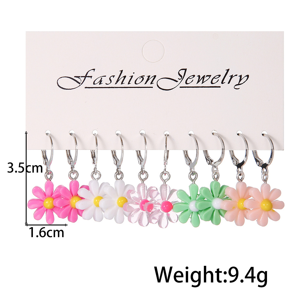 1 Set Sweet Animal Patchwork Plastic Resin Drop Earrings display picture 1