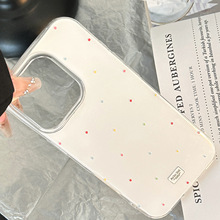 韩风ins风彩色波点适用苹果16手机壳17pro max小众iphone15防摔11