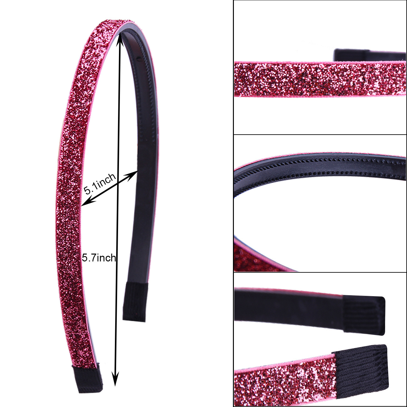 Fashion Solid Color Cloth Sequins Hair Band 1 Piece display picture 1