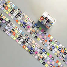 跨境杂志拼贴基础款英文字母手帐胶带ins风模切可撕手账装饰贴纸