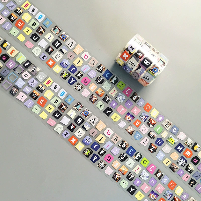 Кросс-бордерный журнал коллаж базовый английский буквенный справочник стиль тейп-инс вырубной отрывной декоративный стикер