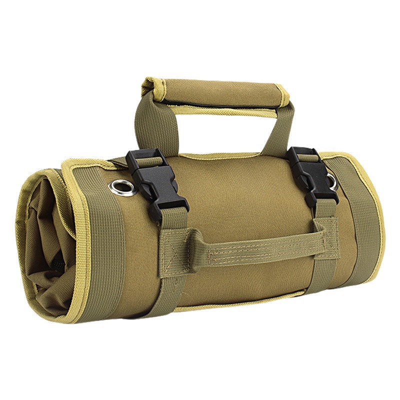 Amazon Venta caliente rollo bolsa de almacenamiento de herramientas bolsa de hardware jardín electricista carpintería bolsa portátil Kit de coche