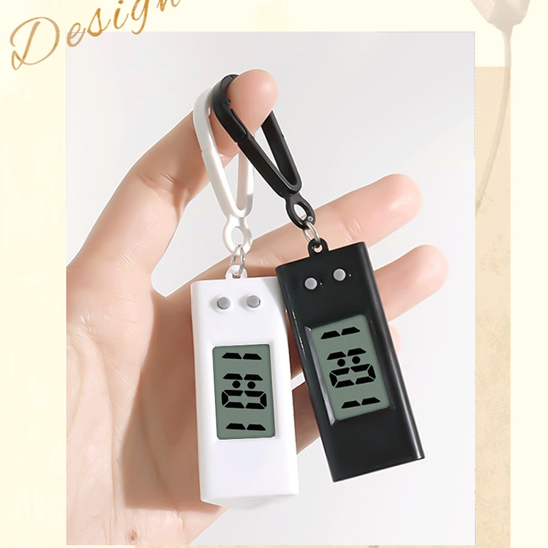 学生学习考试静音计时三角形背包挂扣便携钥匙扣挂表多功能计时器