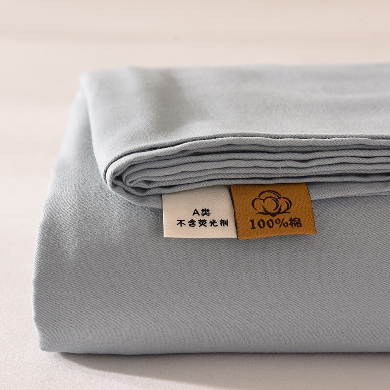 Class a Pure Cotton Bed Sheet, Single Piece, Maternal and Infant Grade, Solid Color, Brushed Cotton, Thickened Version, Single Bed Sheet, Fitted Sheet, Student Dormitory Sheet