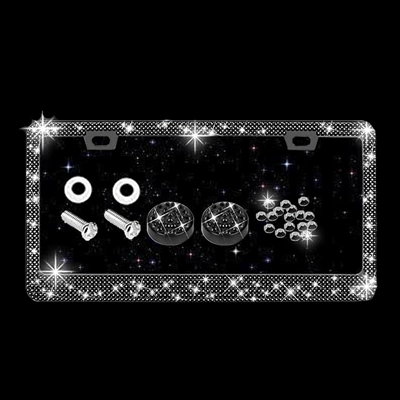 Steel License Plate Frame, License plate holder/license plate holder - black-diamond-1-piece