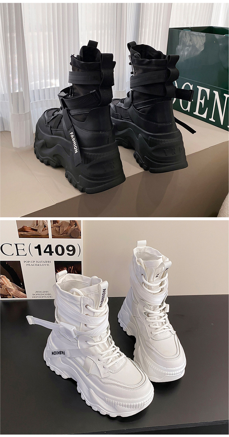 Women's Casual Dad Shoes Thick Bottom Platform Trainers For Girls_voghion.com