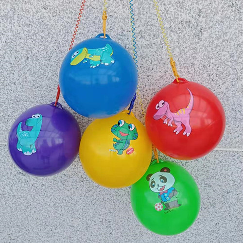 Internet celebrity street stall inflatable football watermelon racket with chain pattern practice ball elastic ball toy wholesale