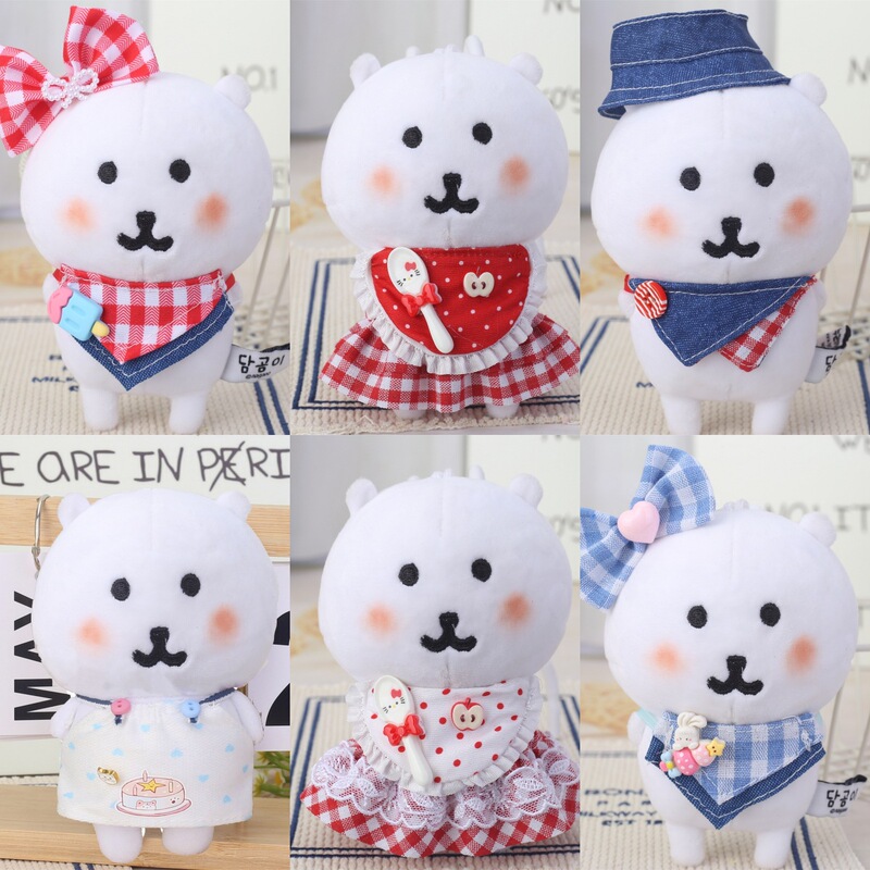 Self-Deprecating Bear 10cm Baby Cute Apple Bib Set Cotton Doll Accessories 13cm Baby Clothes High Appearance