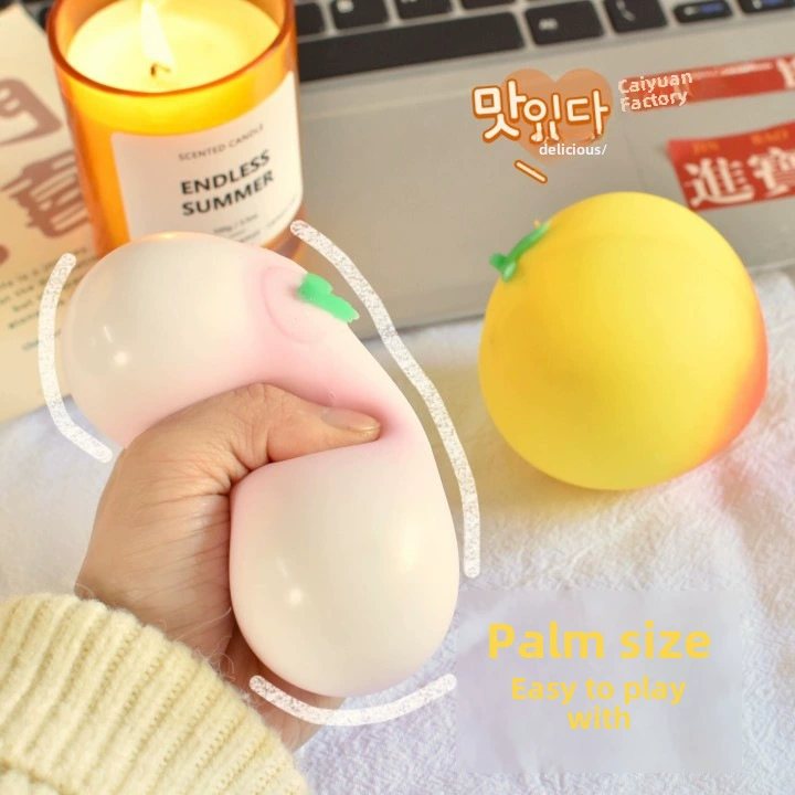 Реалистичная слайм-игрушка в форме персика, антистресс, 80 г