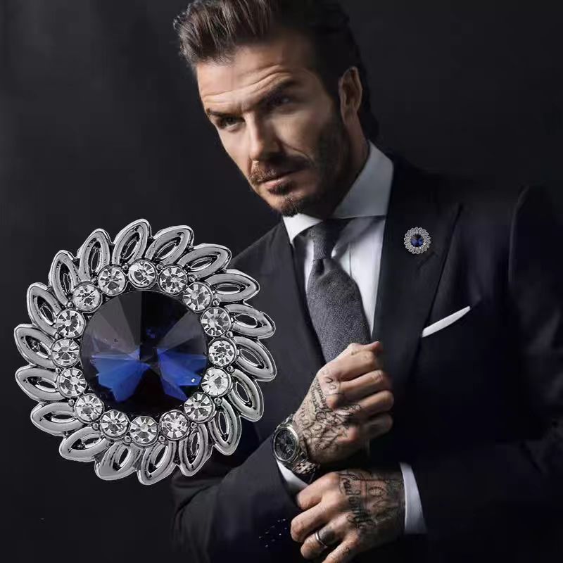 Spilla vintage in cristallo elegante per uomo e donna_voghion.com