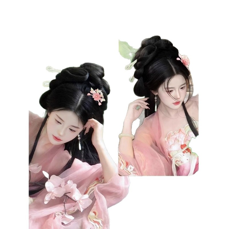 汉服假发包古风一体式发髻盘发造型新年古装明制懒人发包日常垫发|undefined