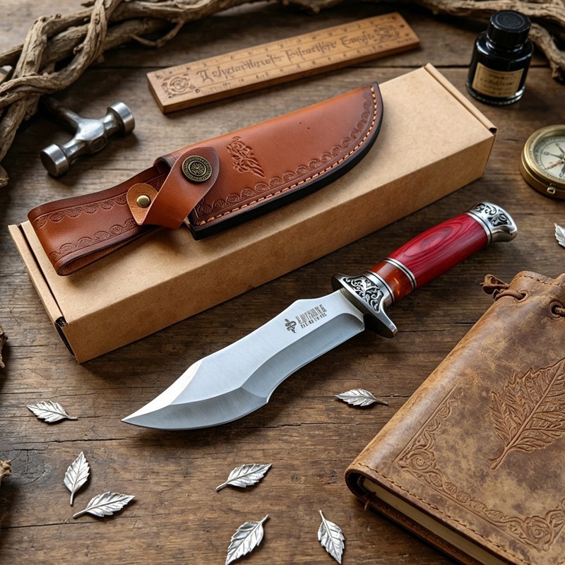 una sola quilla alta dureza camping al aire libre cuchillo de camping cuchillo recto de corte de carne hogar afilado cuchillo de frutas de acero inoxidable image 5