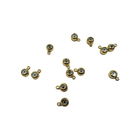 18K Gold Welding Ring with Hanging Glue Beads Silicone Positioning Beads Adjusting Beads Round Bead Necklace Bead Material Diy Handmade
