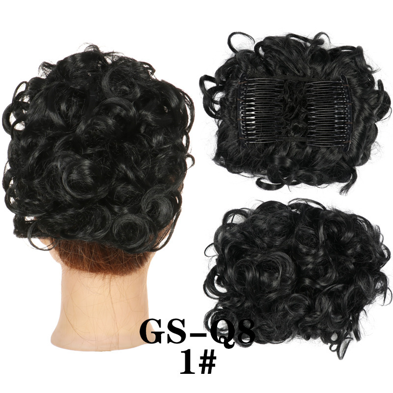 Transfronterizos europeos y estadounidenses rizos brotes de cabello al por mayor mujeres rizos ondas chinas retro flores brotes de caballo cabello de pino peluca