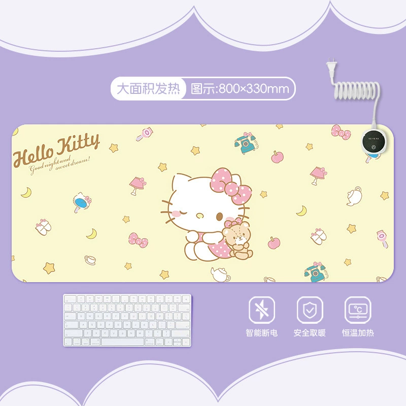 Hello kitty, table mat writing, table teaching laptop, mouse