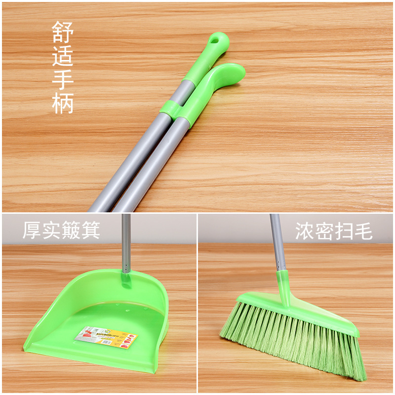 Escoba con dientes de diente, escoba de plástico combinada, escoba de seda suave doméstica, escoba de dos piezas