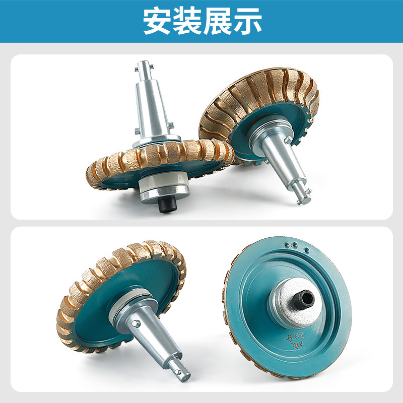 Borde de piedra de la máquina de pulir cuchillo fila muela eje cortador diamante rueda cortador clip cabeza de molienda eje línea de mármol máquina cortador cabeza accesorio