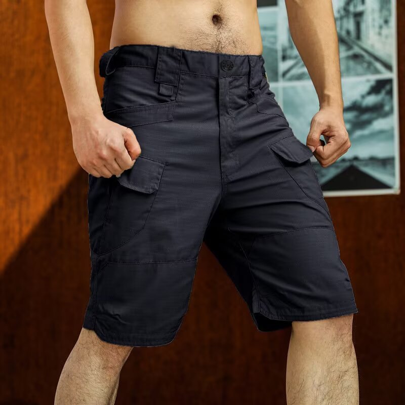 Pantalones tácticos de verano pantalones cortos delgados para fanáticos de secado rápido para hombres, ropa de trabajo de color de secado rápido al aire libre, pantalones de cinco puntos, fanáticos militares impermeables