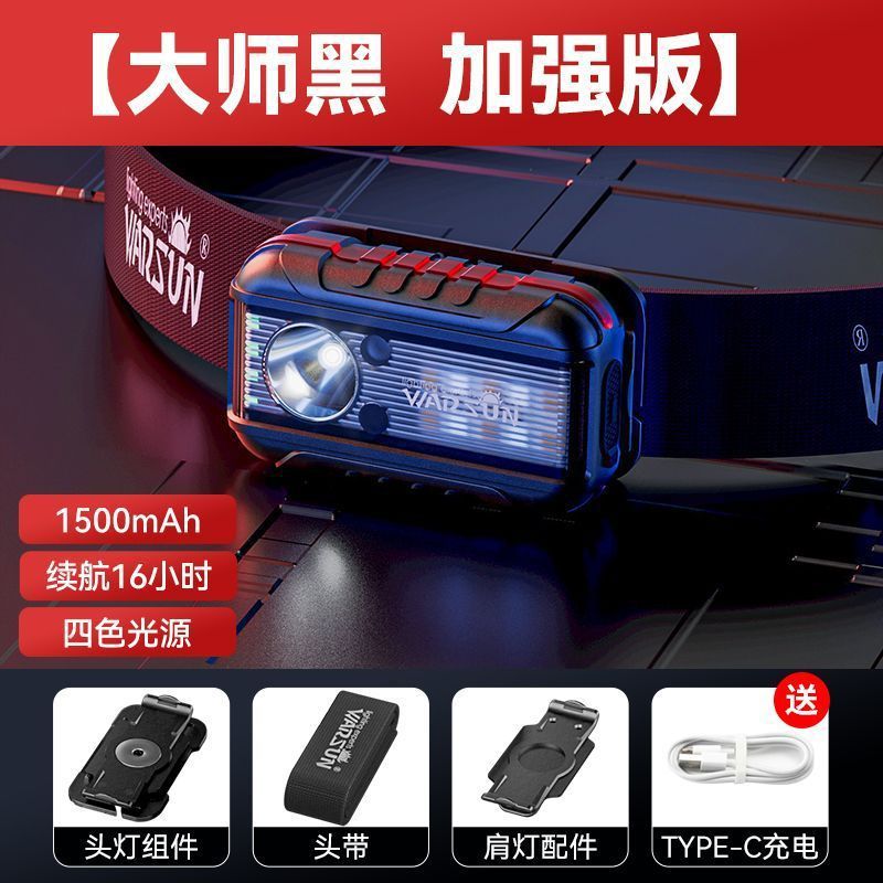 Fabricante de Wolson TD01 faro de advertencia de hombro luz de carga multifuncional luz de alta intensidad super brillante noche pescando faro de inducción