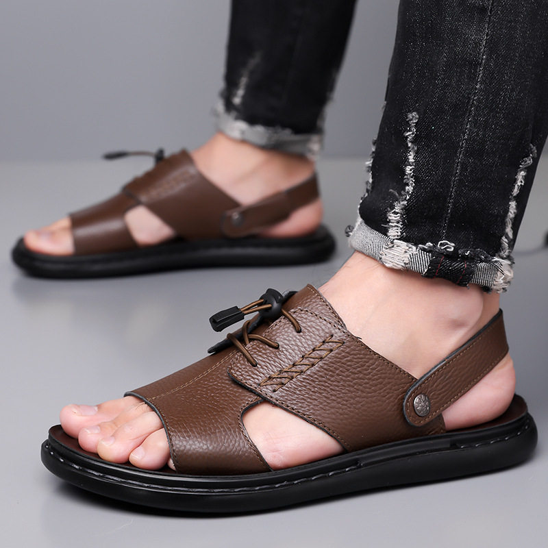 Dép sandal nam hở ngón kiểu mới thoáng khí chống trượt đi biển và lái xe — Mã màu 2118 nâu, Quận 2118 màu đen, Sơn 2118 màu vàng