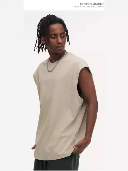Heavy Weight 270g Sleeveless Vest Pure Cotton Loose Trendyy Waistcoat for Men and Women 32S Double Yarn Large Version Export Versatile
