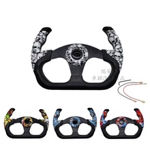 汽车方向盘个性改装赛车游戏沙滩车卡丁车13英寸转向盘涂鸦转向器