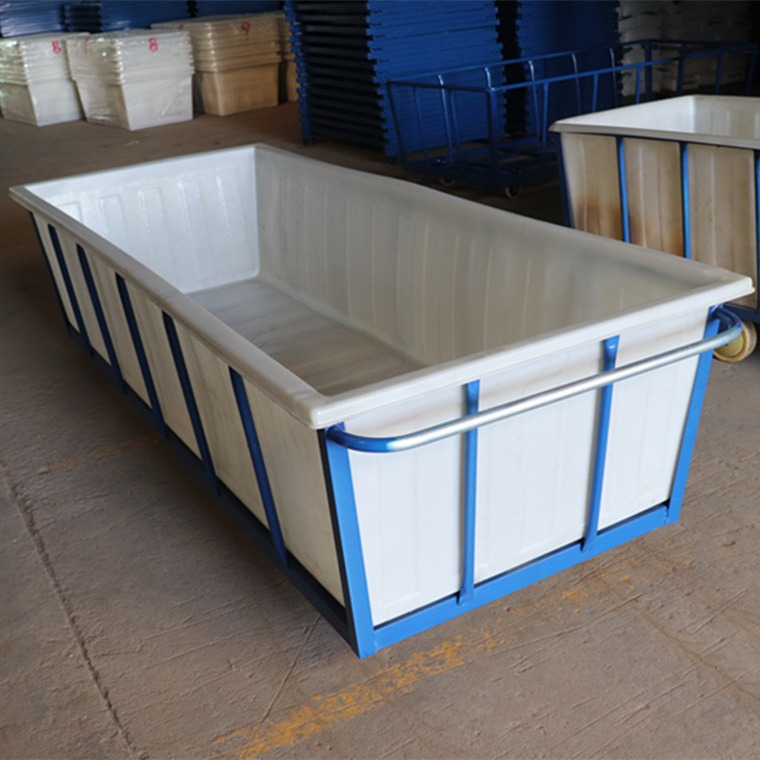 出口印度尼西亚染厂用四轮推布车 /2600L加厚聚乙烯方箱染布车