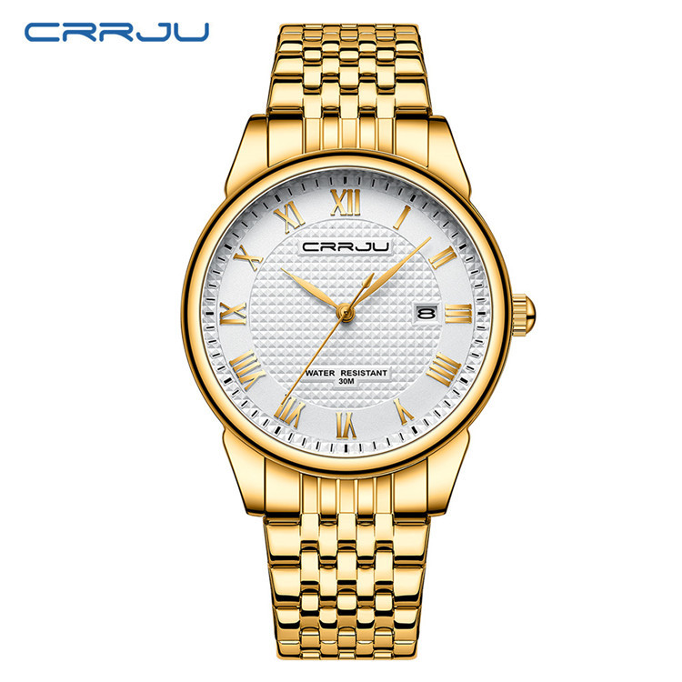 CRRJU/Kajun nuevo reloj 5010 Nueva Correa de Acero reloj de los hombres de comercio exterior de la venta caliente simple Calendario de moda image 9