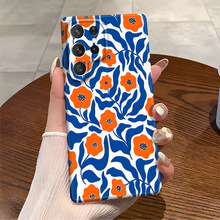 亚马逊热销气质花朵适用三星S23Ultra菲林手机壳S24高级感防摔套