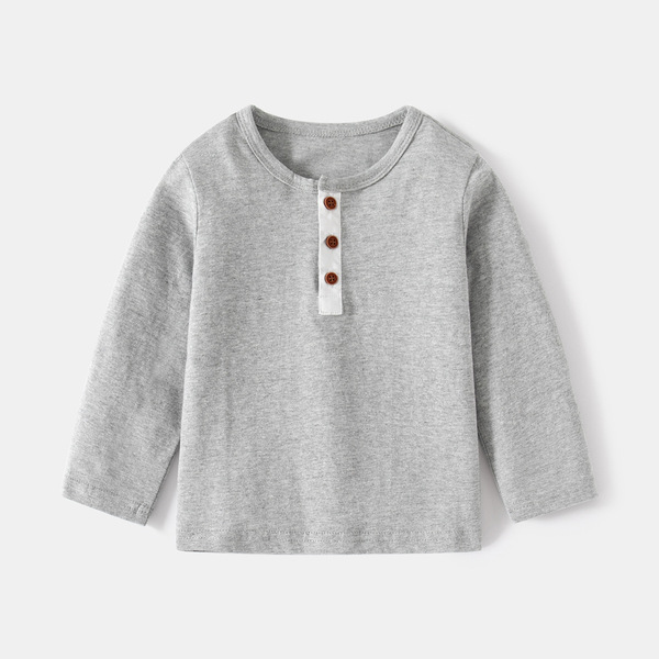 Spring comfortable long-sleeve with a round collar for boys