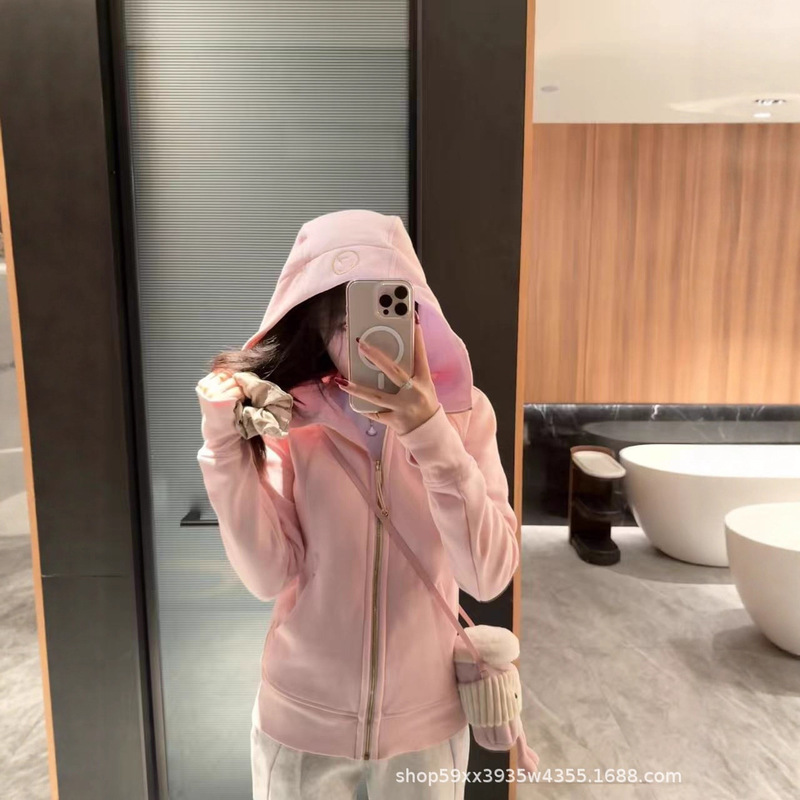 Lulu Same Style Light Luxury Versatile Scuba Sweatshirt Slim Fit Hooded Cardigan Jacket Women Full Zipper Top Women Hooded Lulu Same Style Light Luxury Versatile Scuba Sweatshirt Slim Fit Hooded Cardigan Jacket Women Full Zipper Top Women Hooded