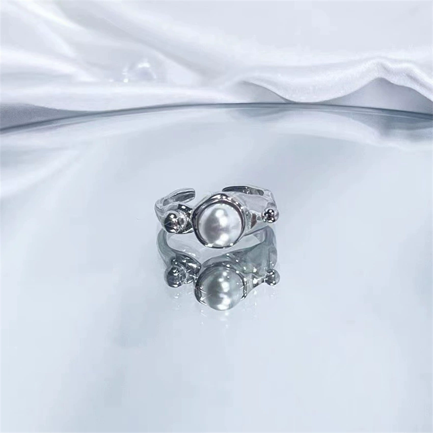 Кольцо (Brand zirconium) серебро 925 с жемчугом — лёгкая роскошь, качественное, не тускнеет