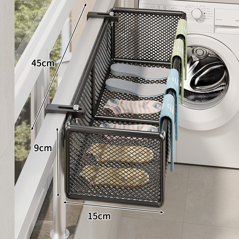 Tendedero Colgante de Balcón de Hierro con Gancho Ajustable para Ventana y Barandilla image 6