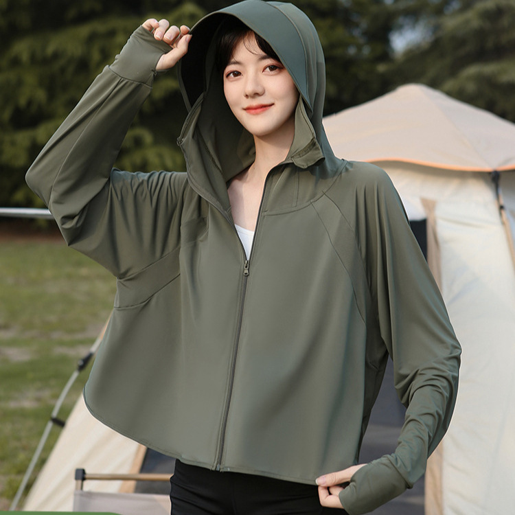 Sun Protection Clothing Women's Coat Summer New Style Black Rubber Hat Brim UPF50 Ice Silk UV Protection Sun Protection Clothing Polyester Fiber Sun Protection Clothing Women's Coat Summer New Style Black Rubber Hat Brim UPF50 Ice Silk UV Protection Sun Protection Clothing Polyester Fiber