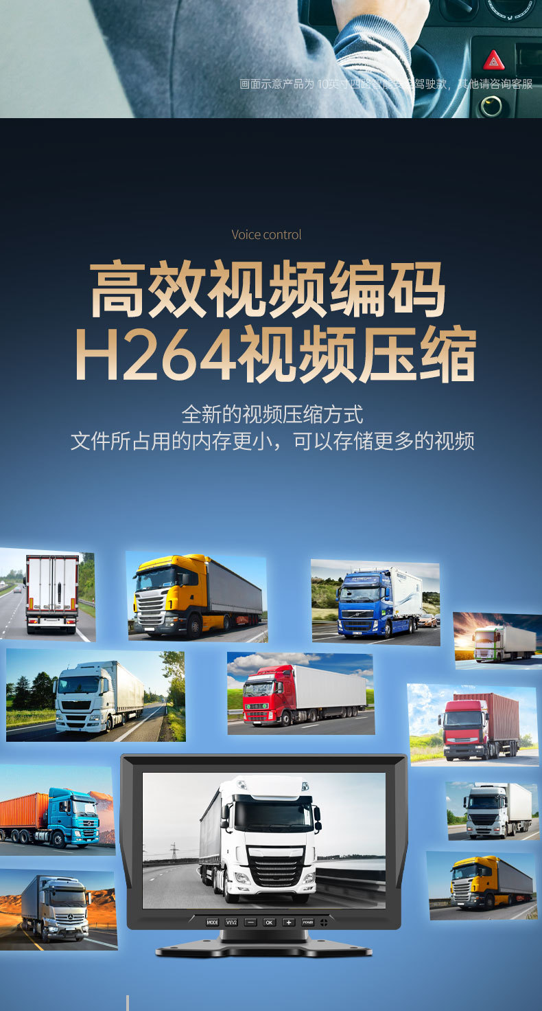 Truck Driving Recorder Front and Rear Dual Camera Gps Remote Four-Way Monitoring 24V High-Definition Reversing Image All-In-One Machine