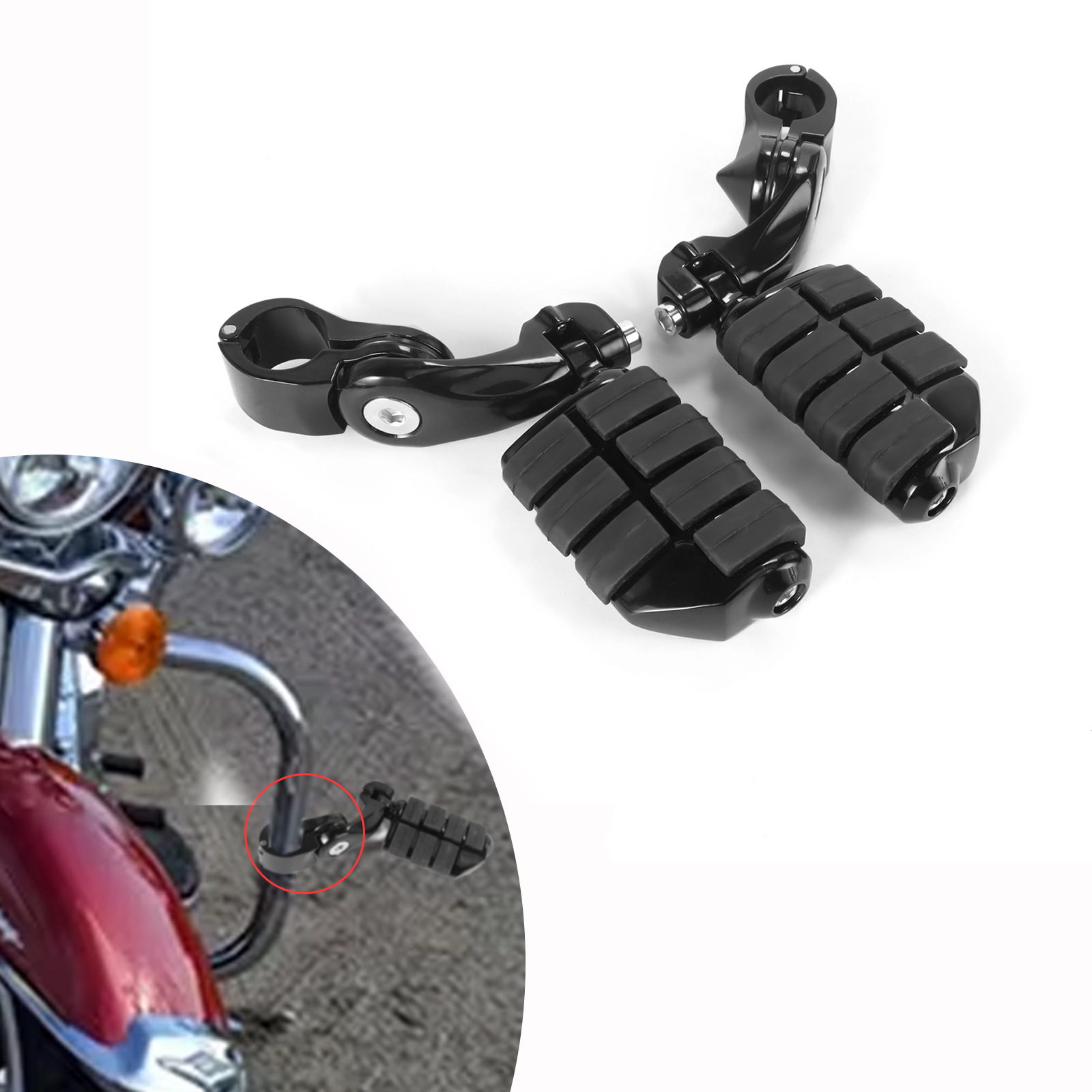 Universal Motorcycle and Electric Vehicle Footrests, Bumper Guard Bars, Rest Footrests, Short Brackets, Harley Indian Accessories