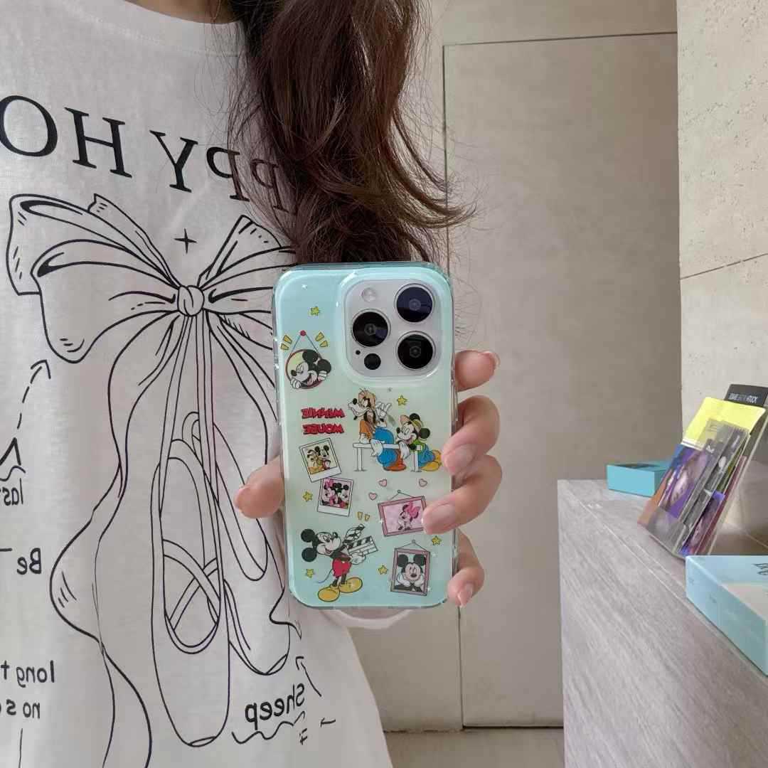 Dibujos animados infantiles Mickey Ilustración 16ProMax nueva funda para teléfono móvil iphone14 para Apple 15 cadena 13 mujer