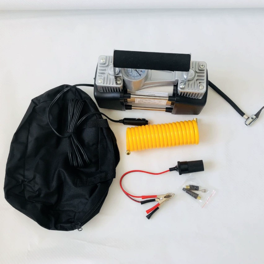 Автомобильный двухплановый надувной насос шины портативный высокого давления высокой мощности 12v Быстрое заполнение металлического накачки насос завод