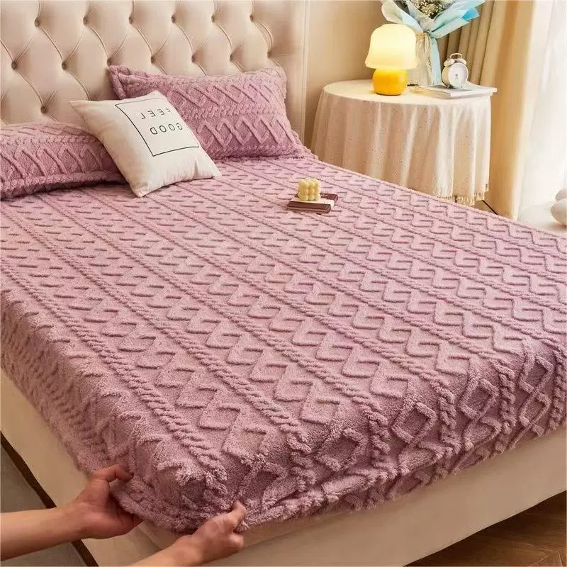 Quilted Velvet Bedspread 3-Piece Set, Non-Slip Mattress Protector, Multiple Sizes & Patterns