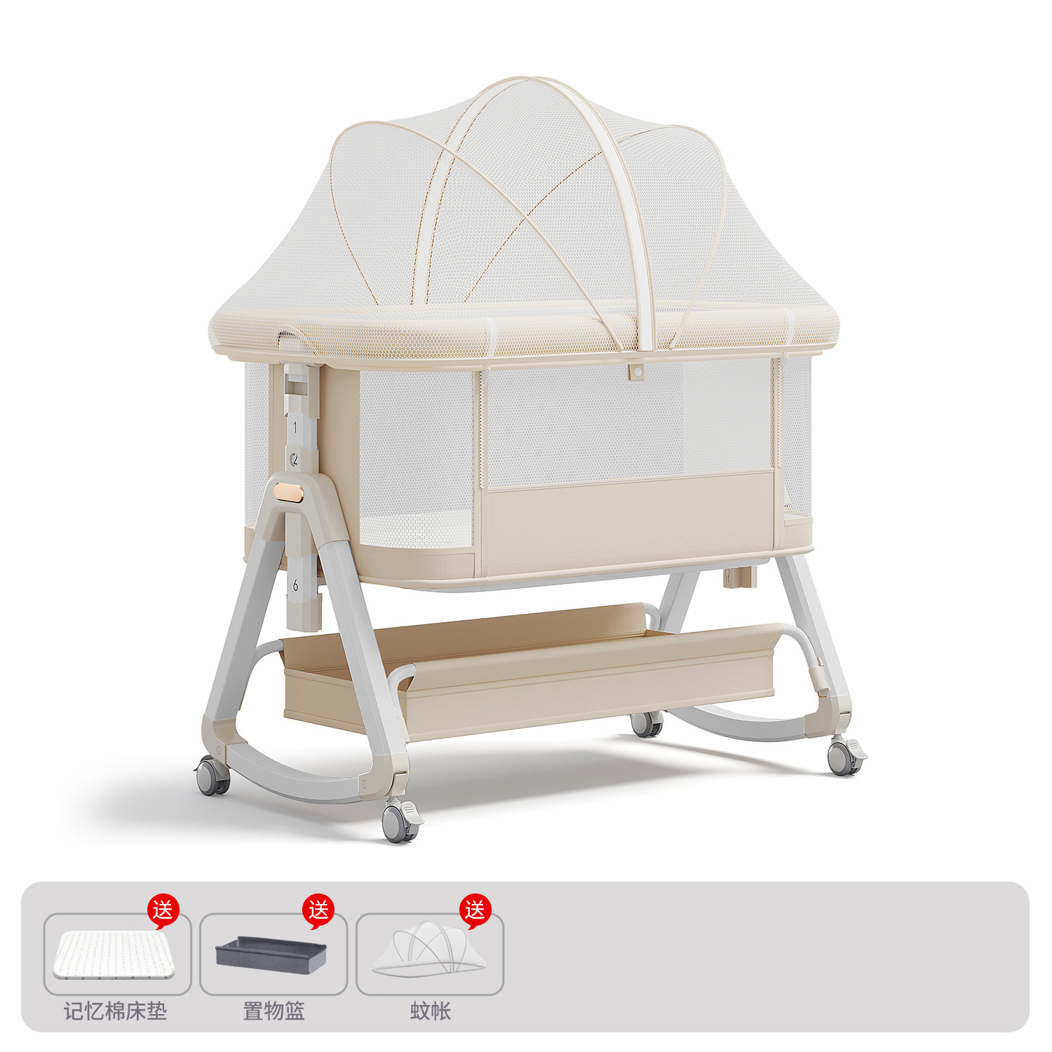 Cama de aleación de aluminio móvil portátil cuna cama plegable multifuncional bb cama recién nacida cama de empalme
