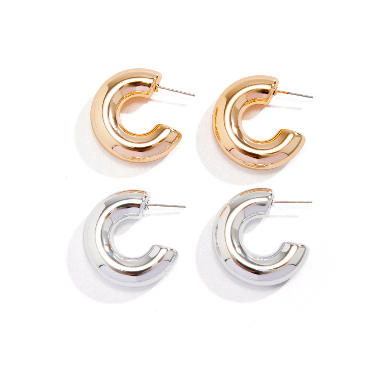9g Weight Alloy Ear Needle Material Ear Cuffs, Ear Studs Classification 1 Set, 1 Pair Quantity Casual, Street Occasion CCB, Alloy Material Geometric Pattern All Seasons Season Women's Gender Polished Finish Plating Design Retro, Commute Style 1 Set 1 Pair Retro Commute Geometric Plating CCB Alloy Ear Cuffs Ear Studs 11